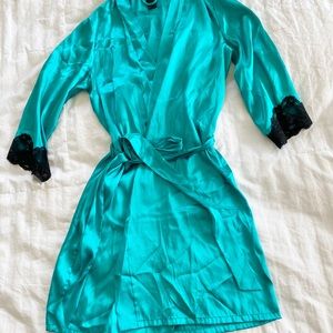 Emerald Satin Robe
